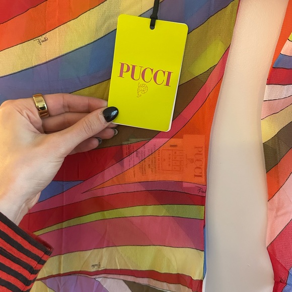 NWT Emilio Pucci Iride-print Tulle Maxi Dress - Picture 2 of 6